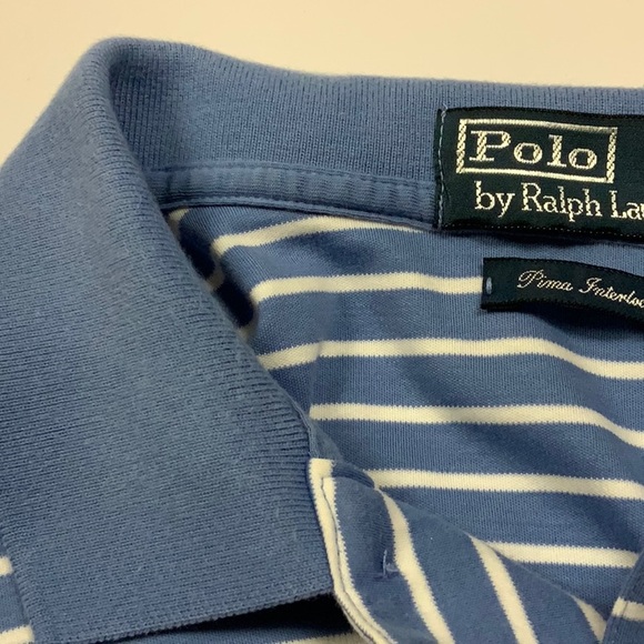 Ralph Lauren Polo Shirt Men’s Blue with White Stripes Size XL - Picture 7 of 7